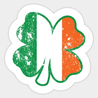 Clover Irish Flag DISTRESSED Sticker